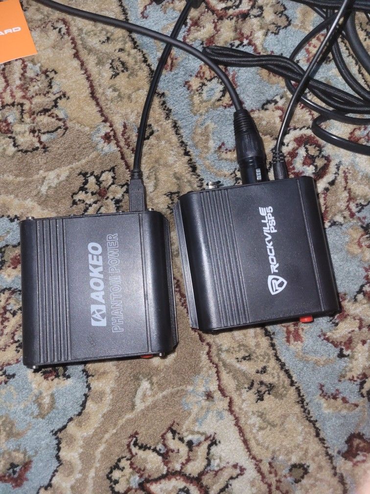 Two Phantom Power Supply (One Brand New) With Wiring