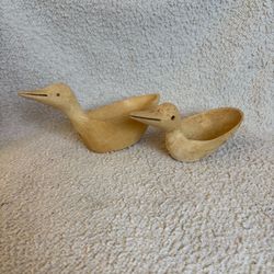 Set of two wooden duct bowls