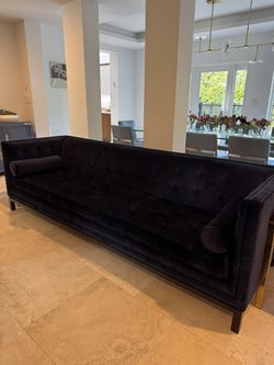 Jonathan Adler Lampert Grand Sofa - 105" Navy Velvet