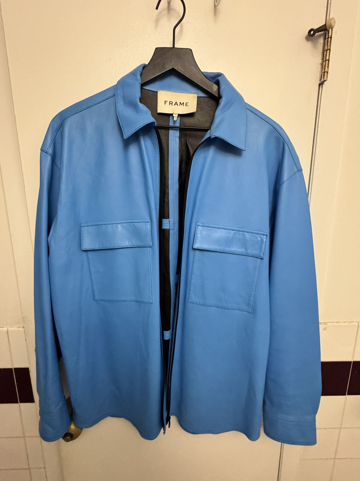 Frame Blue Leather Jacket 