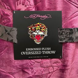 Ed Hardy Oversized Plush Throw Blanket