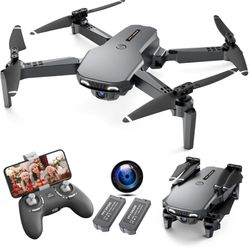 Brand new Drone with Camera,1080P HD Foldable FPV RC Helicopter Quadcopter with One Key Start, Altitude Hold, Gesture Selfie, 3D Flips, 2 Batteries 