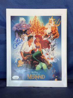 The Little Mermaid Autograph 8x10 Pat Carroll and Jodi Benson 