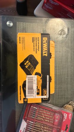DeWALT battery and charger kit.