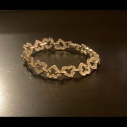 Vintage Rhinestone Heart Bling Bracelet