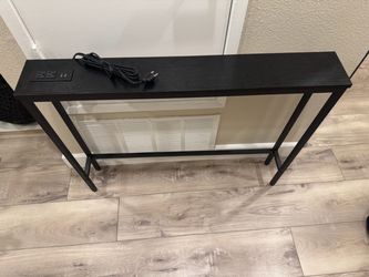 ELYKEN 39.4'' Narrow Console Table with Outlets - Sofa Table/Behind Couch