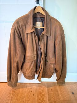 Vintage Georgetown Leather Design Brown Bomber Jacket – Soft Leather - Size Medium