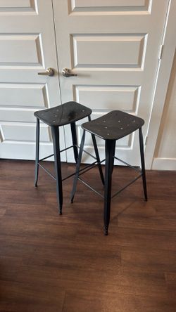 BLACK METAL STOOLS  / 19.5” TALL / Matte Finish