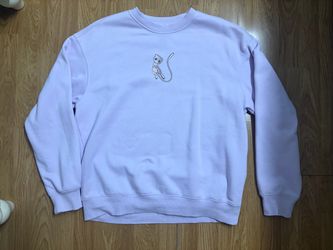Mew Embroidered Lavender Crewneck Sweatshirt