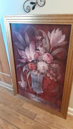 Vintage large fine art canvas print titled "Morning Arrangement II" by Elanie Vollhersbst-lane