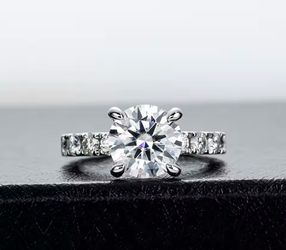 3.5ct size moissanite color s925 sterling silver engagement ring.  Pass tester! Various sizes