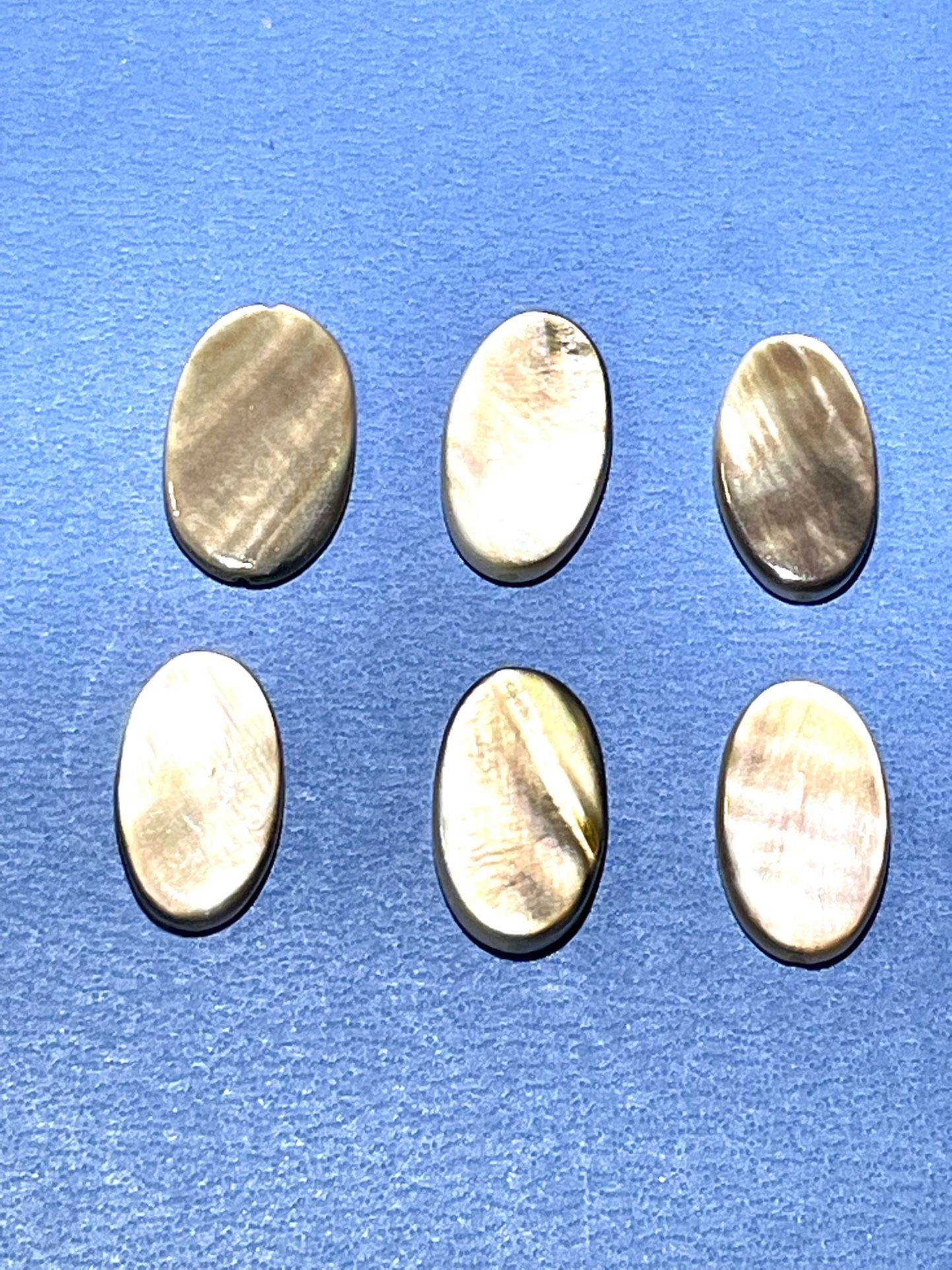 Mother Of Pearl Oval Bead Lot Of 6