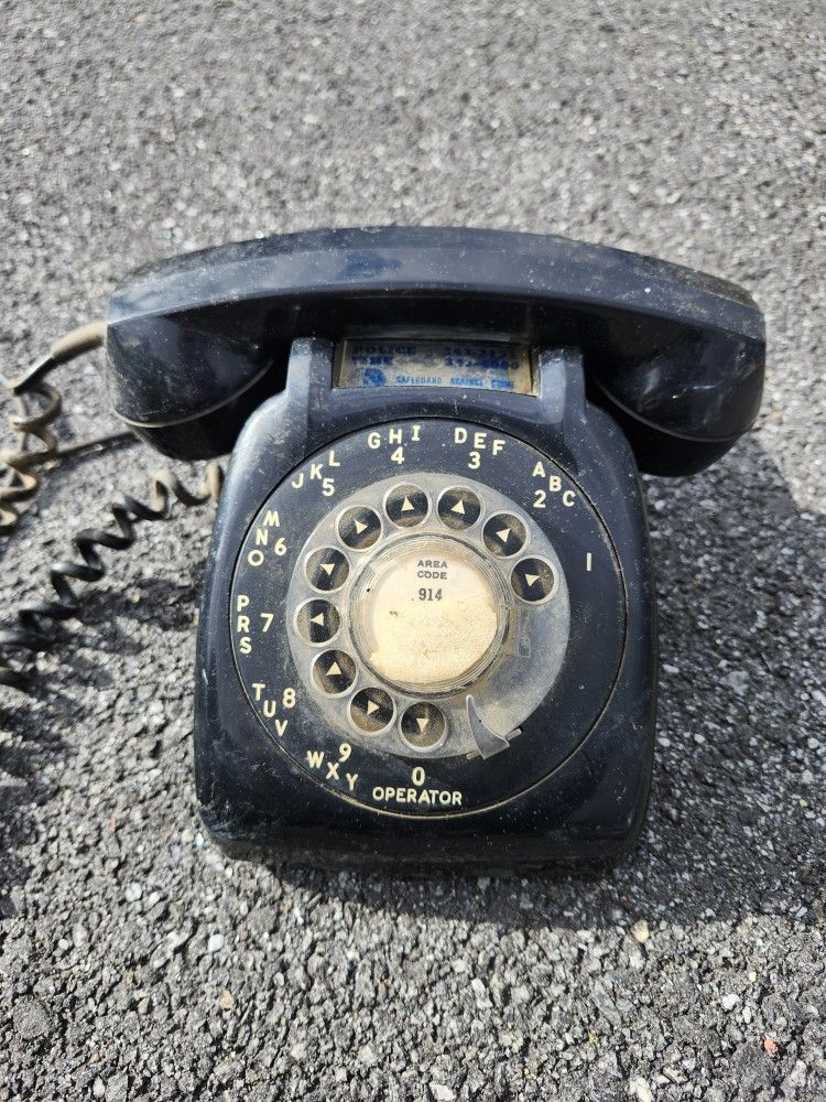 Vintage Automatic Electric Rotary Dial Black Desk Phone