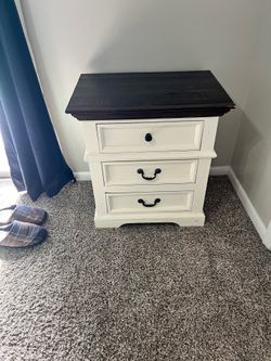 Solid wood farmhouse style nightstand