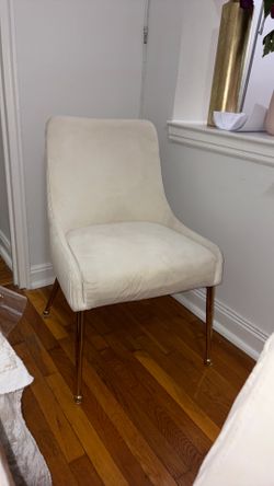 Modern Pleated Velvet Dining Chair or Vanity Chair Set of 8 with Rear Handle - Gold