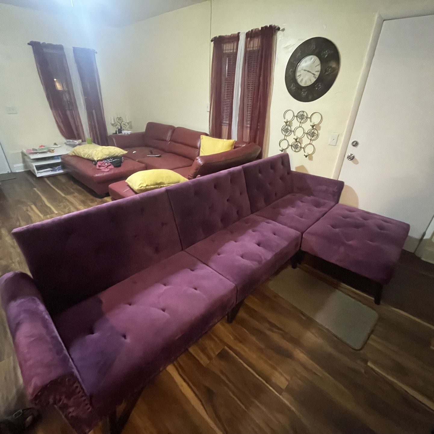 Velvet modern sectional sofa