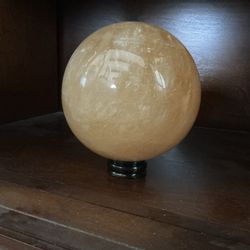 Large Decorative Stone/Crystal Sphere – Natural Pattern – With Stand