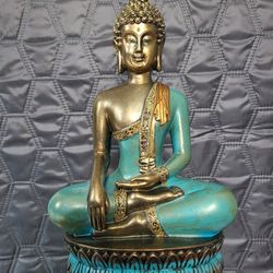 13inch Turquois Rulai Buddha  Statue - Reiki Infused