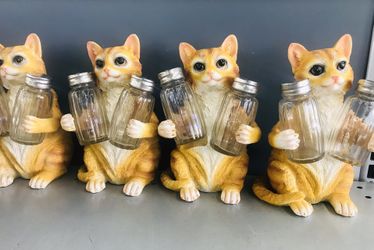 Orange Tabby Cat Salt Shakers