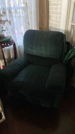 Green Fabric Recliner Armchair