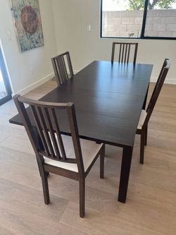 Modern Dark Espresso Dining Table Set with 4 Chairs - Need Gone Today!