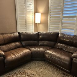Reclining Brown Leather Couch