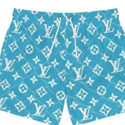 Uni-Blue Designer  Print  Men's Shorts   Memorial  Day