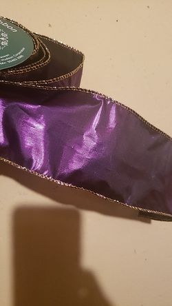 Purple and Gold wire ribbon