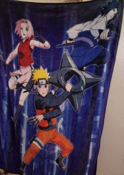 Naruto Shippuden Team 7 Blanket/Throw Fleece Featuring Naruto Uzumaki, Sasuke Uchiha,Sakura Haruno