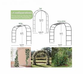 New 7.8ft Garden Arch Trellis for Climbing Plants, Metal Arch Frame, party decor. Russell/Boulder area