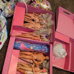 Large Lot of Barbie Dolls, Pool Set & Furniture