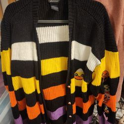 Plus Size Candy Corn Cardigan