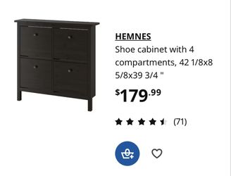 Ikea Hemnes Shoe Cabinet Black-Brown for Sale in Rancho Cucamonga