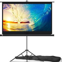 Projector Screen with Stand 60 inch - Indoor and Outdoor Projection Screen for Movie or Office Presentation - 16:9 HD Premium Wrinkle-Free Tripod Scre