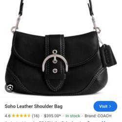 Vintage Y2K Coach F10192 Soho Leather Hobo Baguette Shoulder Bag Black Buckle