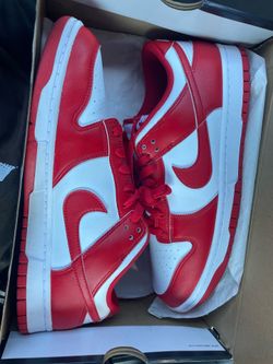 Nike dunks lows red and white
