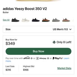 Yeezy 350 Butter 11.5 