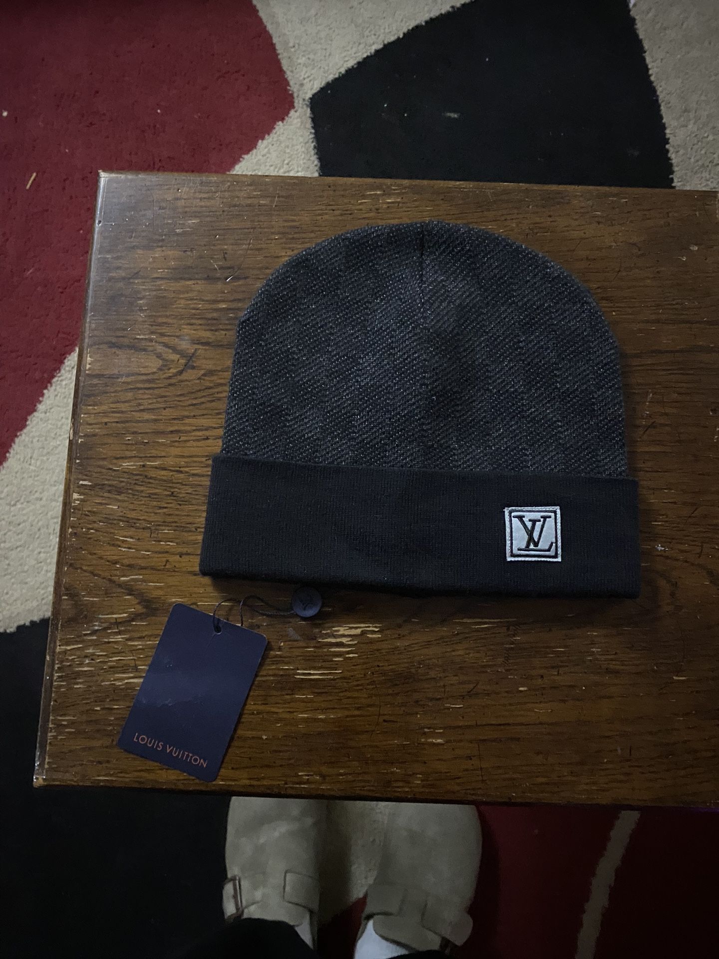 black Louis vuitton beanie
