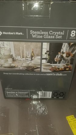 8 Piece Steamless Crystal Wine Glass Set