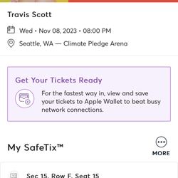 Travis Scott First Row Behind Floor Suites