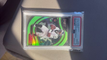 Jalen Hurts 2020 Panini Select Die-Cut Neon Green Prizm RC PSA 10