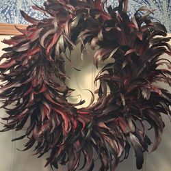 30" Natural Feather Wreath