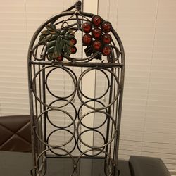 Metal Wine Rack With Grapes