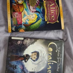 Alice In Wonderland And Coraline DVD 📀 Movie 🎥🍿 Lot