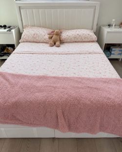 Bed frame with night stands and storage