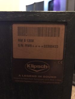 Klipsch RW8 for Sale in Indianapolis, IN - OfferUp