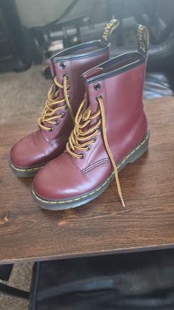 Dr. Martens Cherry Red Leather Lace-Up Boots