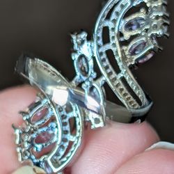 Silver amethyst ring