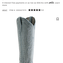 ARIAT WOMENS BOOTS • WOMENS 6.5 BABY BLUE