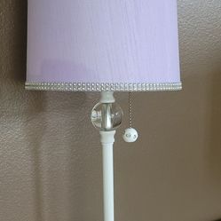 Table Lamp With Purple Shade And Beads